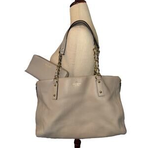 Kate Spade Taupe pebbled leather Andee tote & jackson  street matching wallet